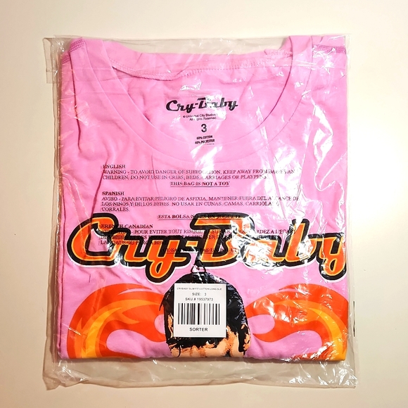 ❤️NWT VINTAGE TORRID CRY BABY MOVIE - JOHNNY DEPP - LETTUCE HEM GRAPHIC CROP TEE - Picture 5 of 8